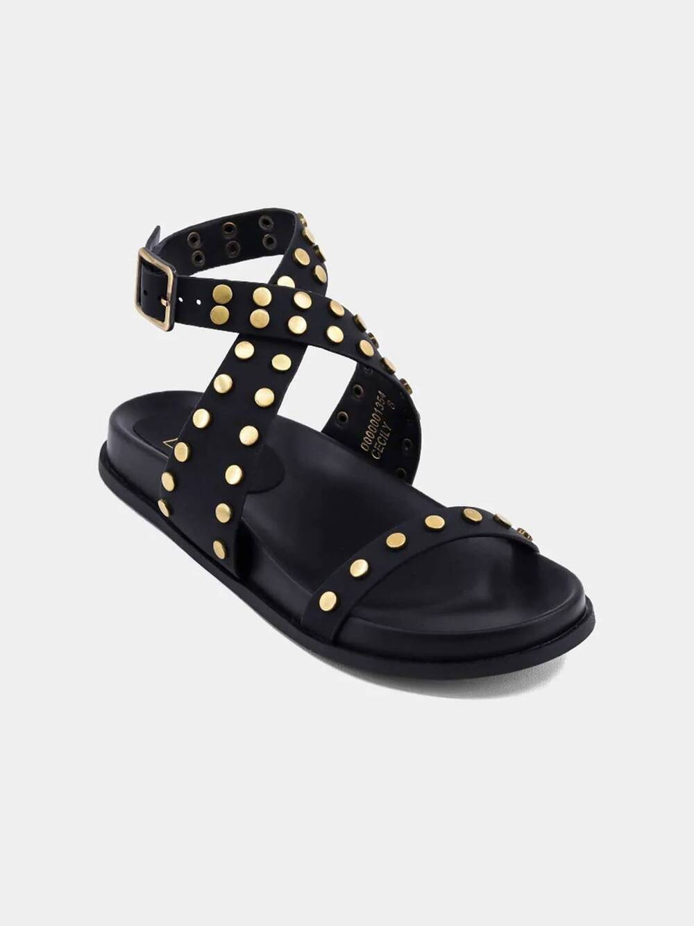 NEW SHU SHOP women's cecily stud gladiator sandal in black